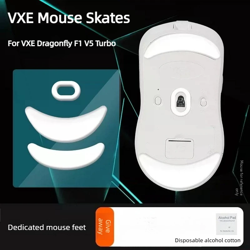 For VXE Dragonfly F1 V5 Turbo Mouse Grip Tape,ICE PTFE Mouse Skates & Anti-Slip Sweat Resistant Grip Tape Set Gaming Accessories