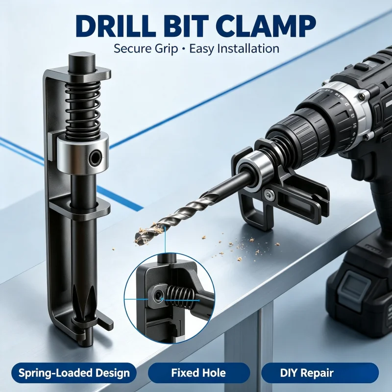 Anti‑Drop Drill Bit Fixing Clamp, Screwdriver Bit Holder Adapter for Electric Drill DIY Repair Tool