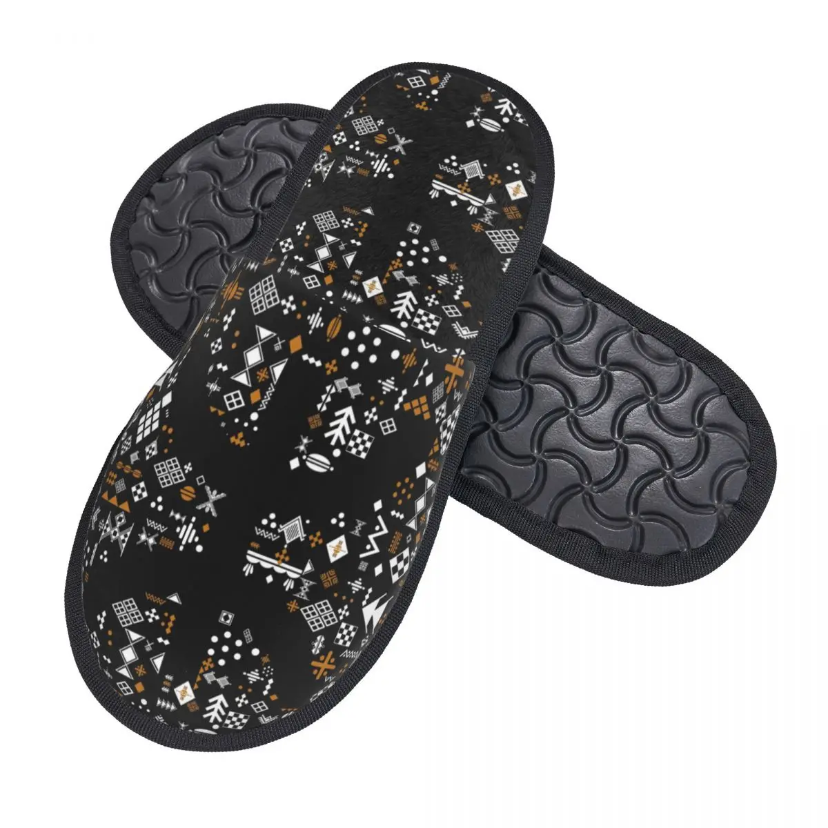 Custom Kabyle Pottery Patterns Memory Foam Slippers Women Cozy Warm Amazigh Morocco House Slippers image 2