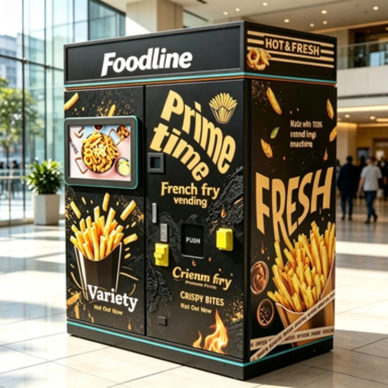 French Fries Vending Machine Automatic Robot Hot Food Fired Chicken and Fry Chip Vending Machine