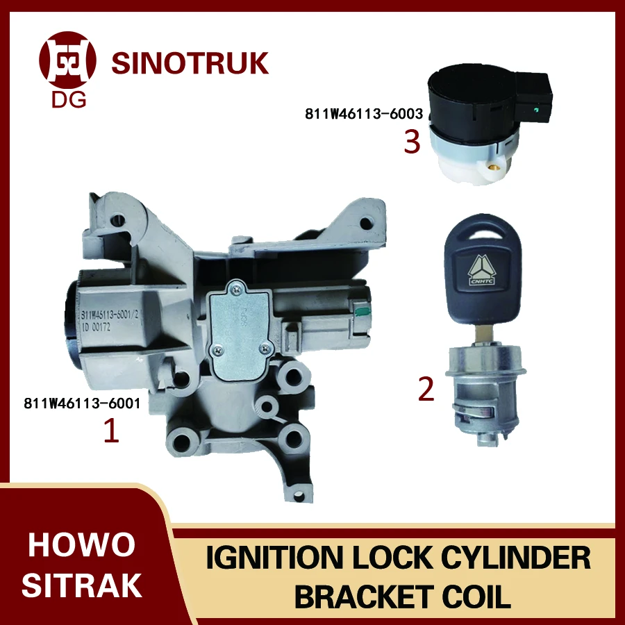 

Sinotruk HOWO Ядро замка зажигания Катушка зажигания Sitrak Монтажный кронштейн переключателя зажигания 811W46113-6001 811W46113-6003