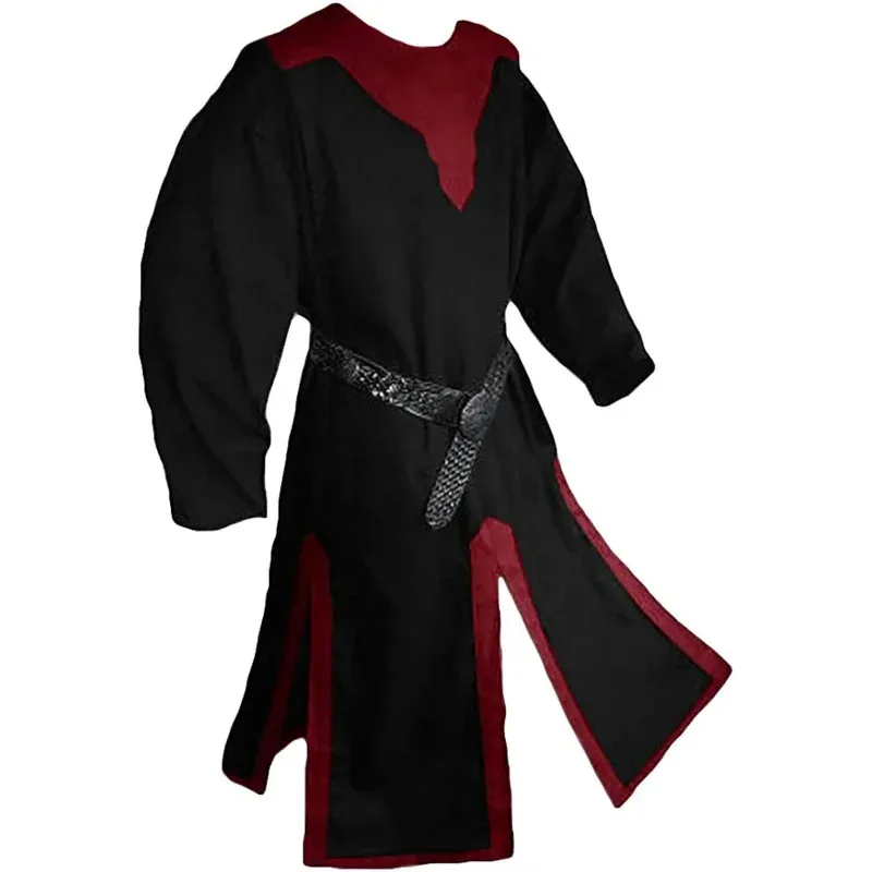 

Men's Medieval Viking Knights Templar Tunic Renaissance Costumes Halloween Long Robe Party Stage Cosplay