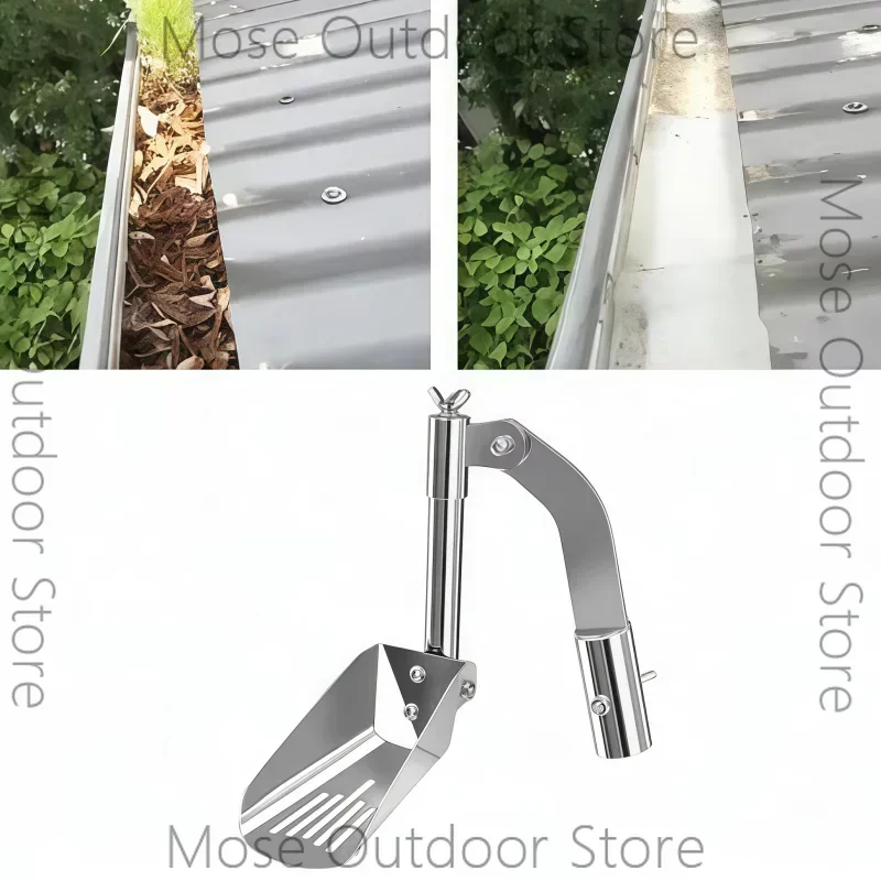 Portable Aluminum Alloy Roof Gutter Cleaner Scraper Blade Tool For Drainage Ditch Cleaning Spoon Scoop Professional Heavy Duty