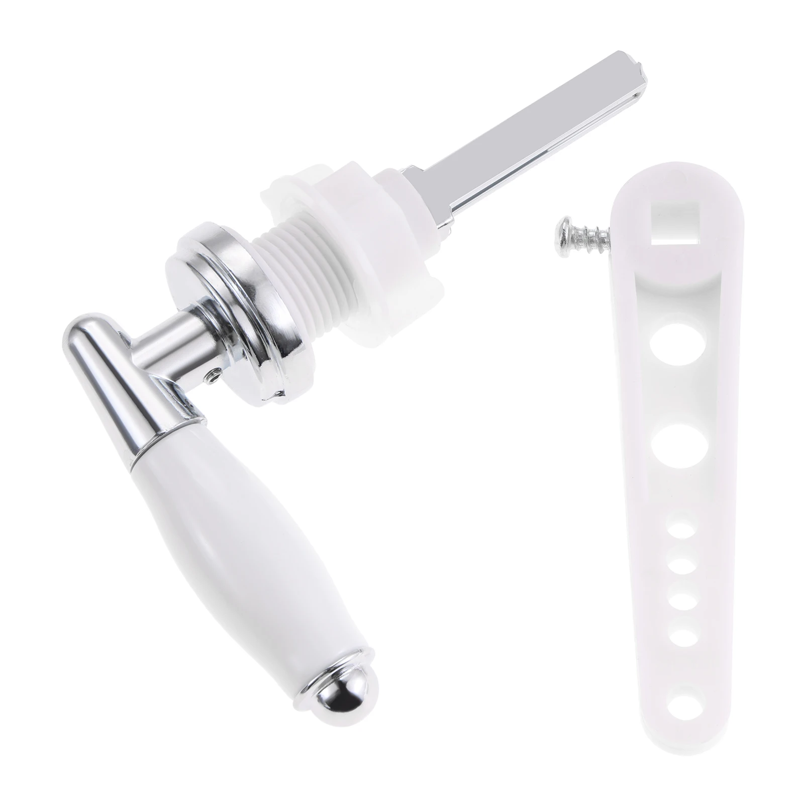 Zinc Alloy with Smooth Ceramic Toilet Flush Handle Fit Tank Hole Dia Between 19-35mm Compatibility with Standard Water Tanks