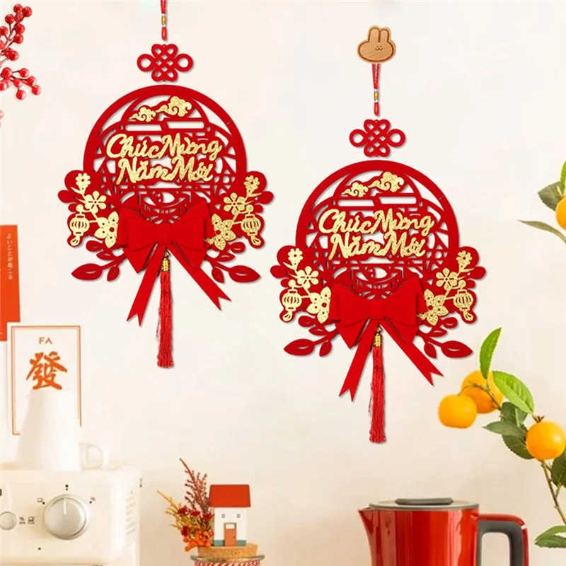 Ablu-decoração de texto vietnamita pingente de festival de primavera decoração de ano novo pingente de arco de sala de estar