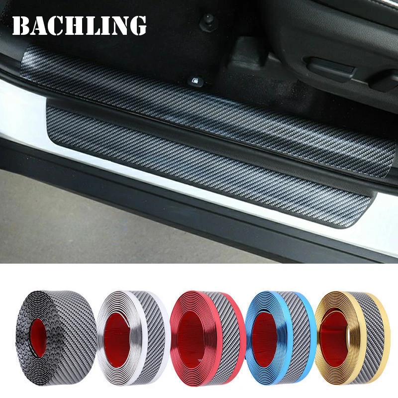 Car Stickers Door Edge Protector Universal Door Sill Sticker Carbon Fiber Anti Scratch Anti-collision Strip Decorative Sticker