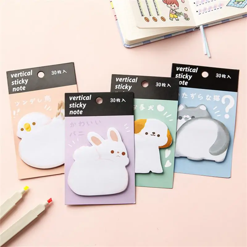Cartoon Sticker Cute Animal Bread Toast Sticky Notes Notepad Panda Memo Pads Sticker Student Stationery School Office Supplies