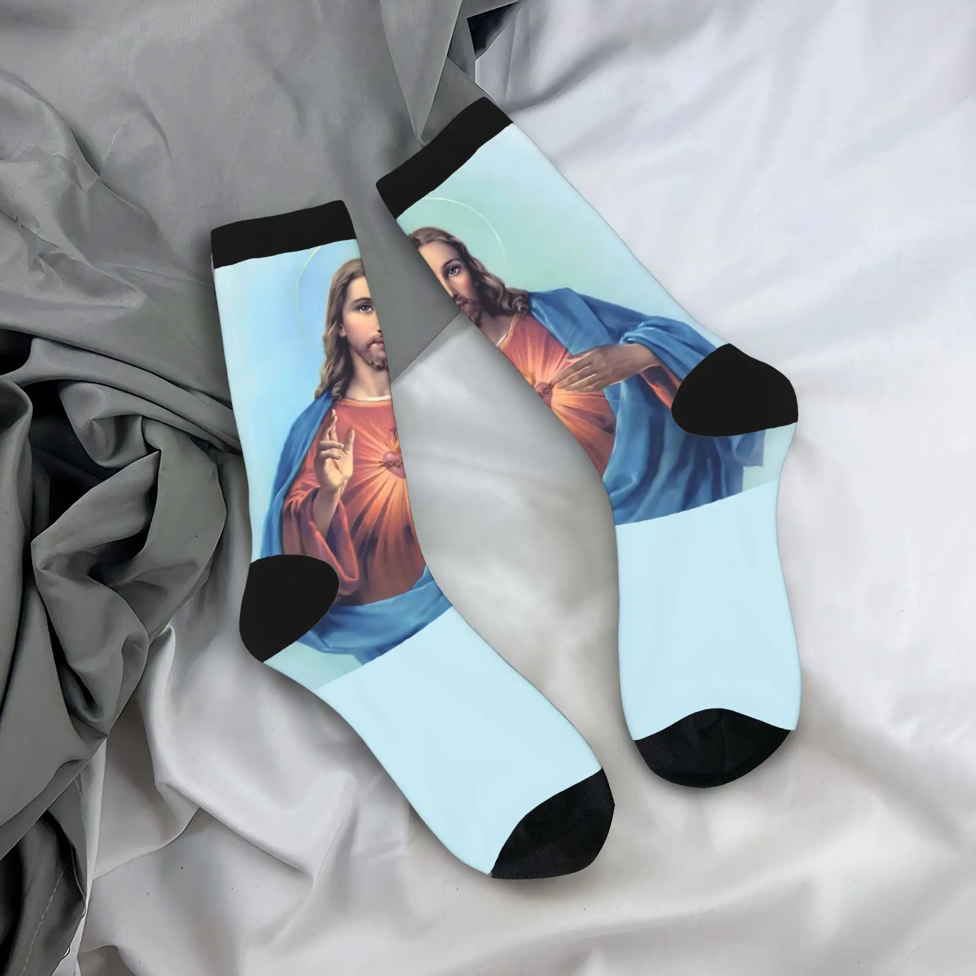 

Couple Socks Sacred Heart of Jesus Stockings Autumn Leisure Quality Socks Design Running Sports Anti Skid Socks