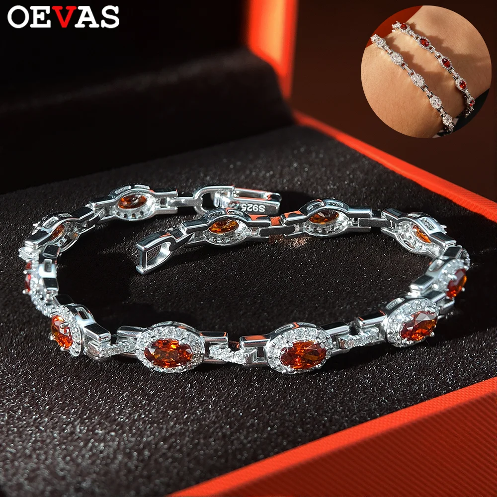 

OEVAS 3x5 мм овальной огранки, роскошный теннисный браслет с муассанитом для женщин, серебро S925, сверкающие ювелирные изделия с бриллиантами в лаборатории, подарок