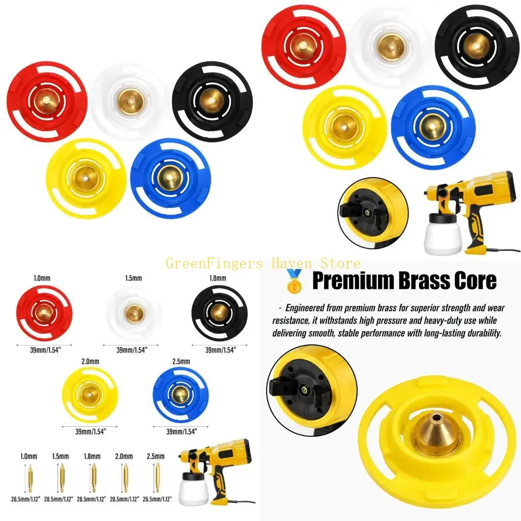 F68D 5Pcs Heavy Duty Sprayed Nozzles Tips With Protective Base For Long Lasting Use
