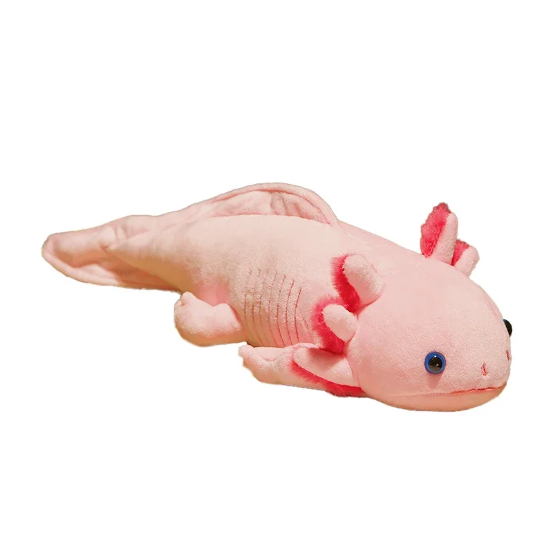 45CM Cute Axolotl Stuffed Plush Toy Real Life Simulation Ambystoma Mexicanum Dinosaur Animal Model Plush Doll For Kids Gifts