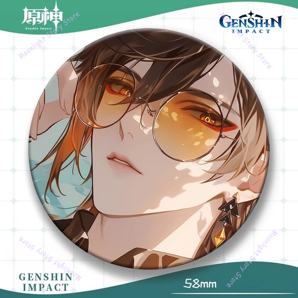 Genshin Impact Game Merchandise Badge Hanger Funina Skirmisher Zhongli Xiao Hu Tao Beeldjes Rugzak Broche Decoratie voor Fan