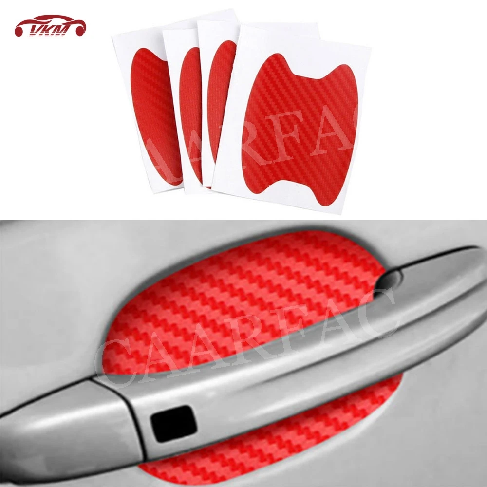 Car Protect Sticker Accessorise Door Handle Protective sticker Personalized Carbon Look Auto car Decoration Film Set