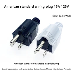 US American 3 Pin AC Electrical Power Male Plug Adaptor Adapter Wire Rewireable Extension Cord Connector