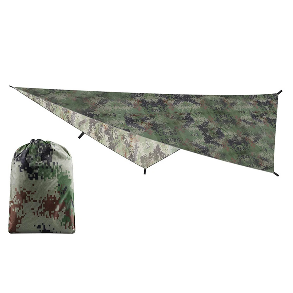 Portable Camouflage Camping Tarp 210T Polyester Yarn Awning Canopy Waterproof Foldable Ultra-light Picnic Backpacking Equipment