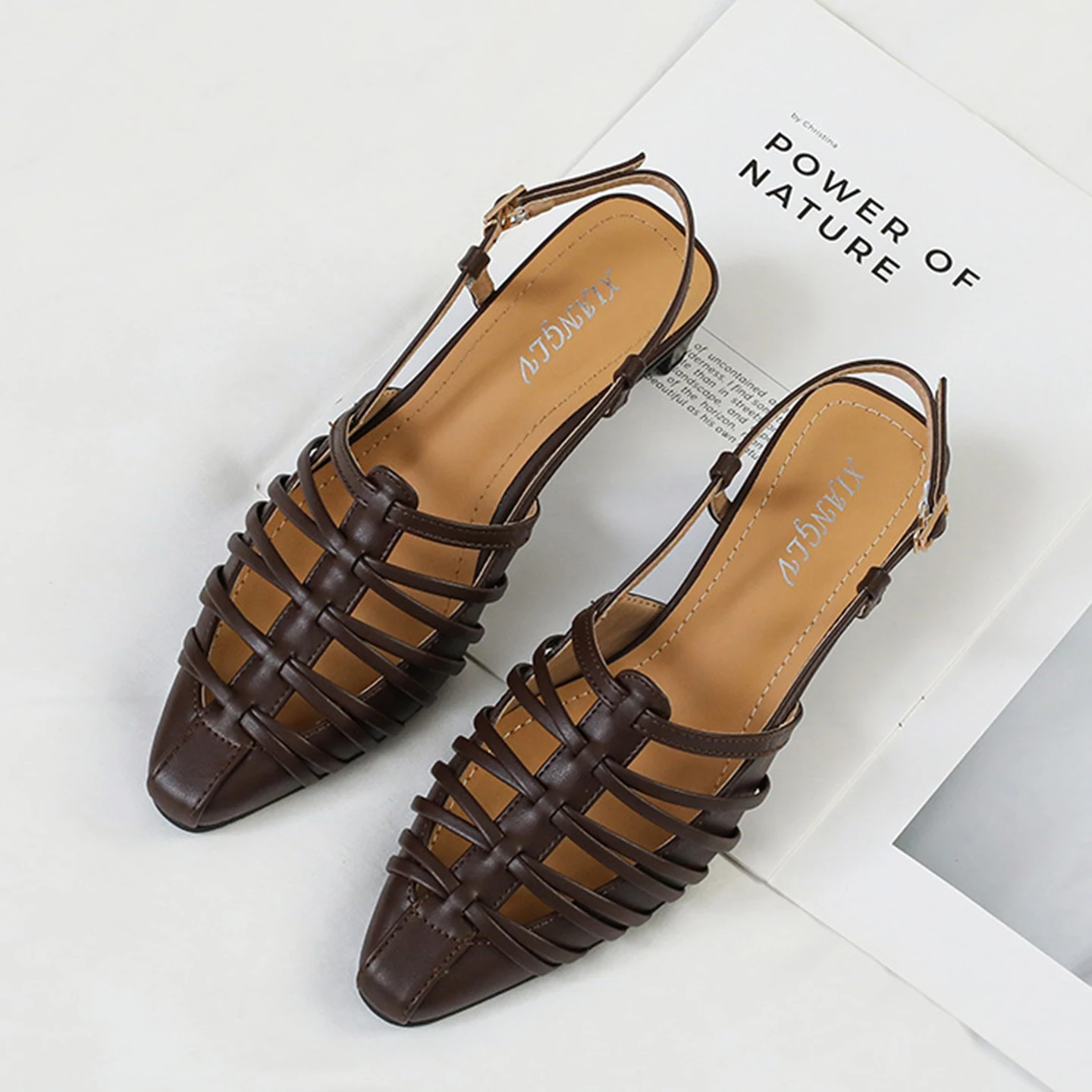 Summer Gold Pointed Toe High Heels Women Elegant Narrow Band Wedding Party Shoes Female Fashion Sandals Ladies temperamen Pumps view 2