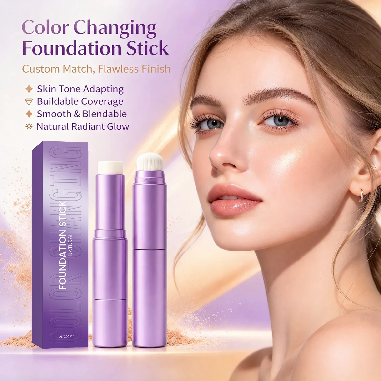 2 In1 Color Changing Foundation Improve Dull Skin Moisturize Smooth Even Skin Tone Natural Flawless Long Last Makeup Waterproof