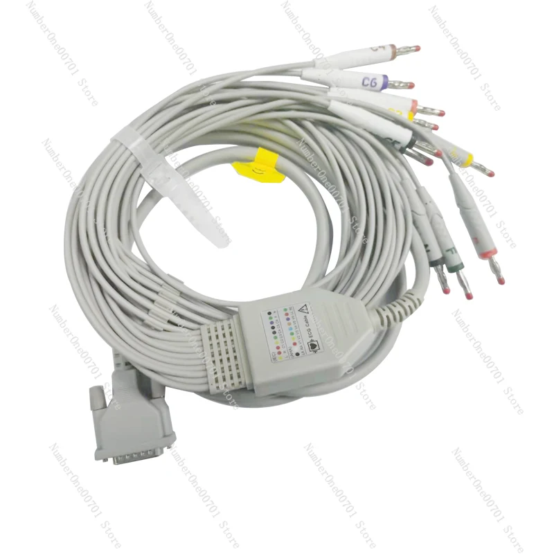 Applicable to Zoncare Wuhan Zhongqi iMac ECG Machine Three Rows 26 Pin 12 Lead Wire 4.0 Banana Plug