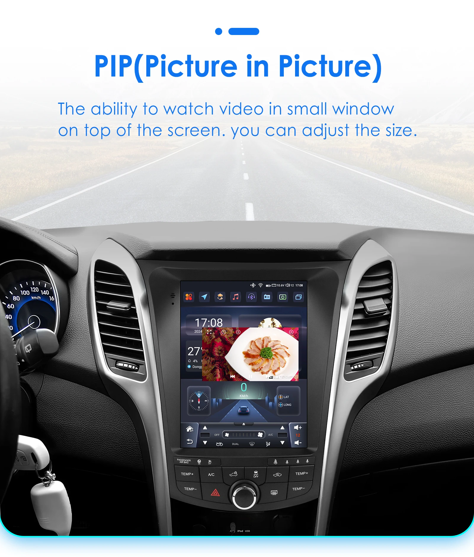 Hizpo 8Core WIFI Android14 Autoradio für Hyundai I30 Elantra GT 2011–2017 9,7 Zoll Multimedia Video Player Autoradio Carplay GPS – Detail 29