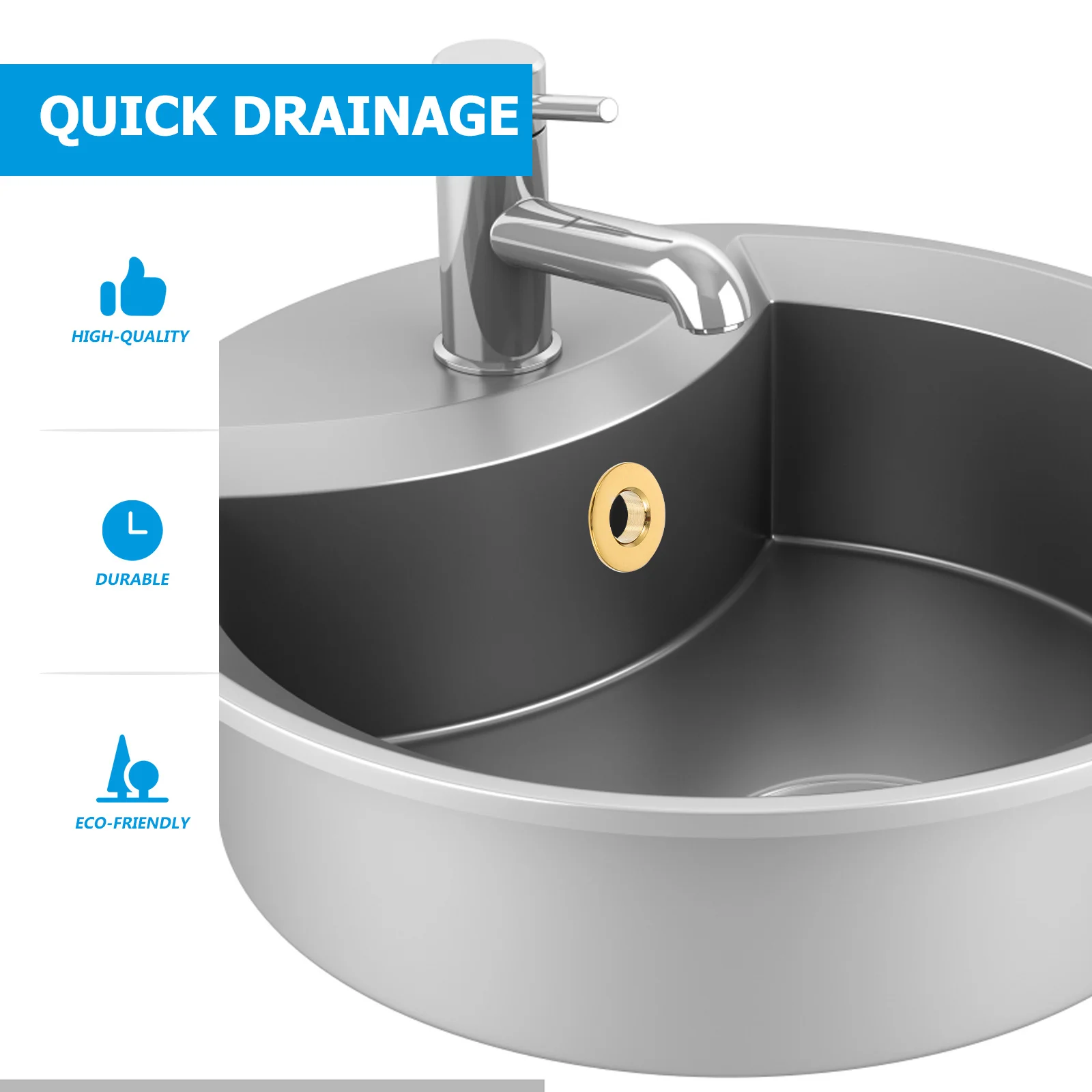 

8Pcs Sink Overflow Covers Basin Overflow Rings Copper ABS Long Lasting Rust Proof Caps for Bathtubs Washbasins