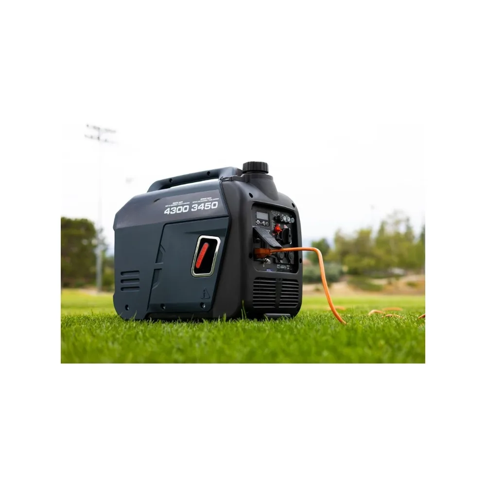 Portable Inverter Generator Gas, 4300W RV Ready, EPA & CARB Compliant CO Sensor, Portable Light Weight With Telescopic Handle