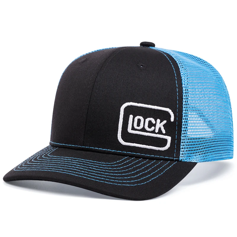 glock slightly curved printed baseball cap  women men outdoor sports events duck cap  trucker hat