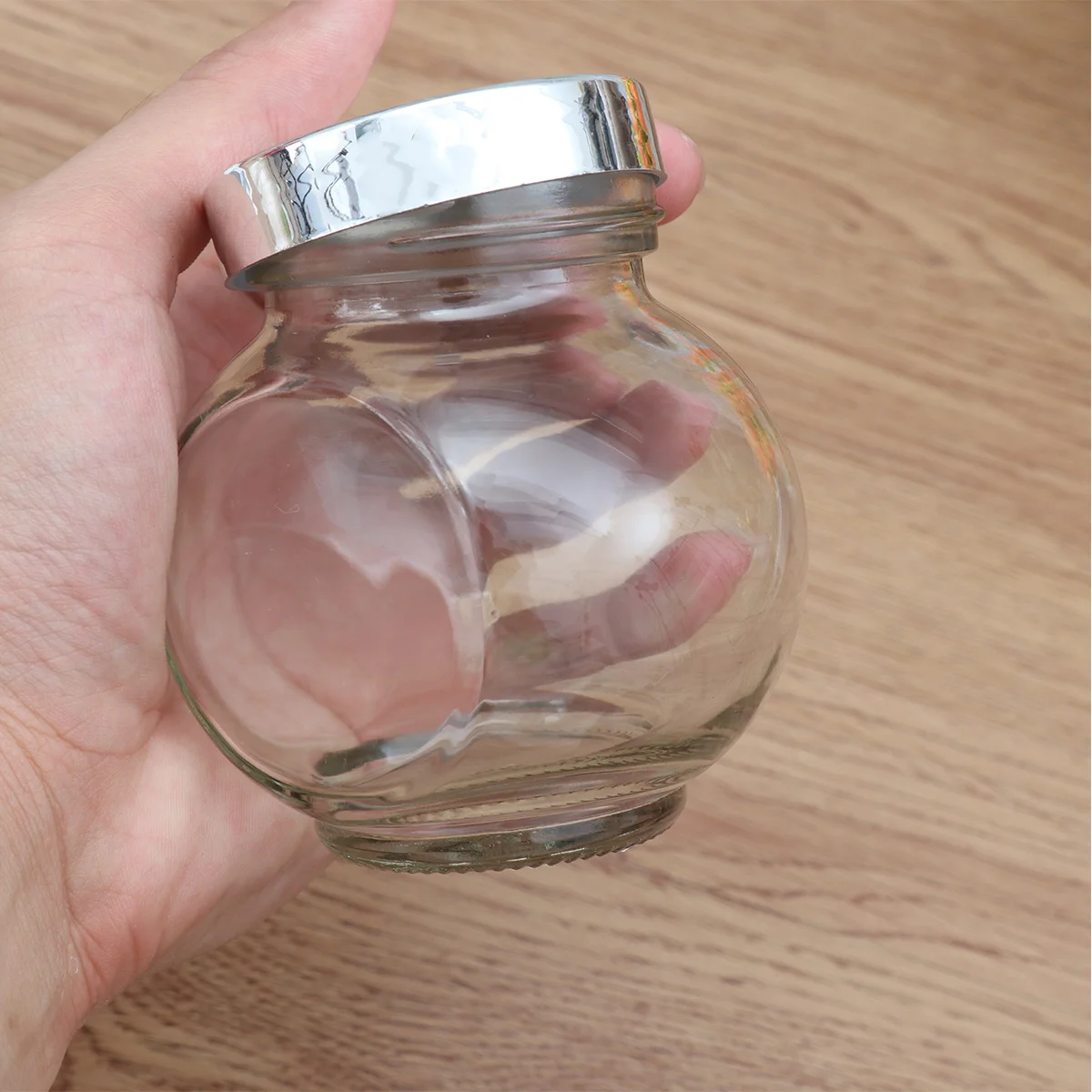 

1Pcs Glass Seasoning Bottle Transparent Round Condiment Bottle Kitchen Food Grade Refillable Container for Spices