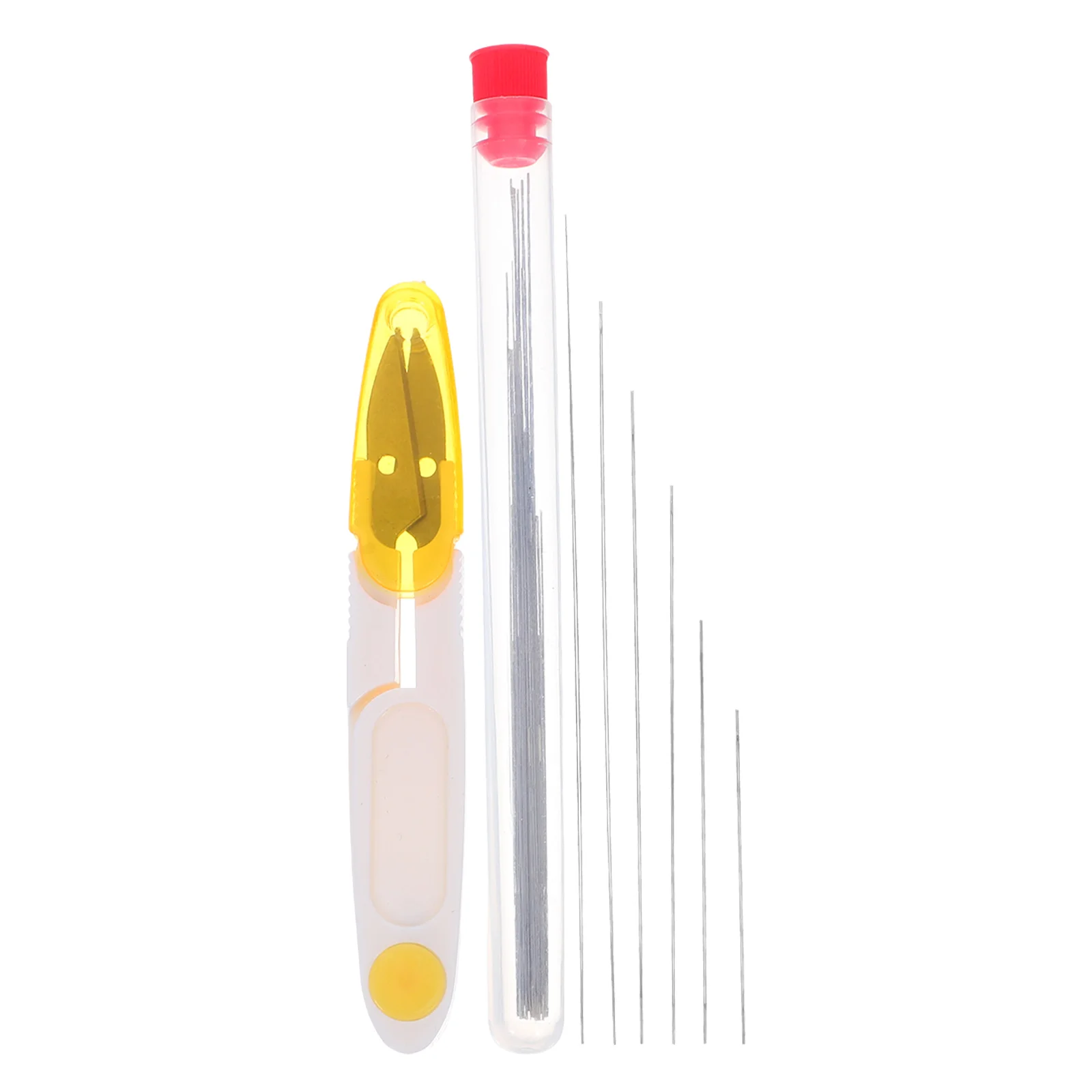 

1 set 1 Set Beading Needles Big Eye Metal Threader 7 Sizes Jewelry Making Tools For Necklace Bracelet Stringing With Scissors