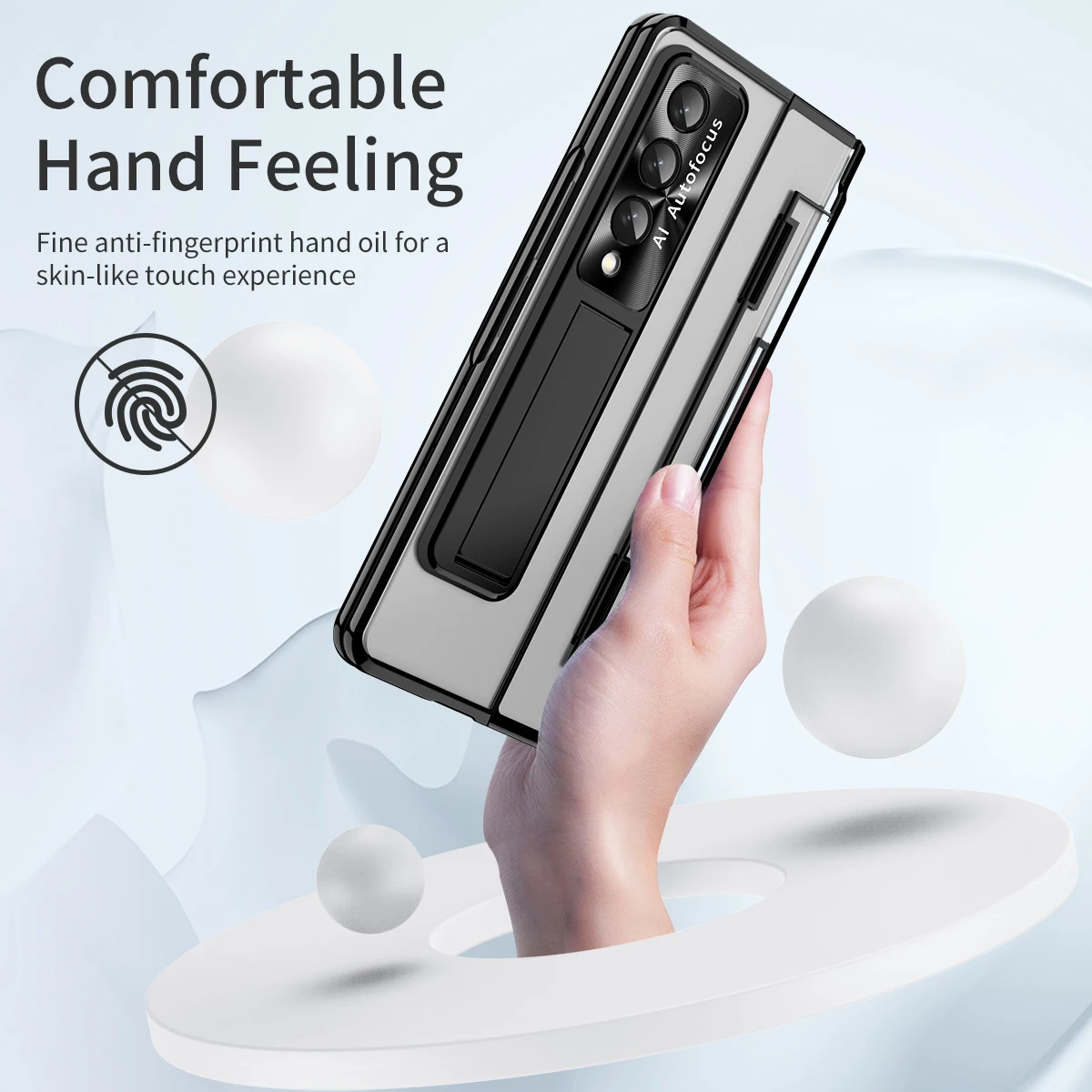 For Samsung Galaxy Z Fold 6 5 4 3 5G Case Flattening Hinge Phantom Transparent Bracket All inclusive Hard Cover For Z Fold5