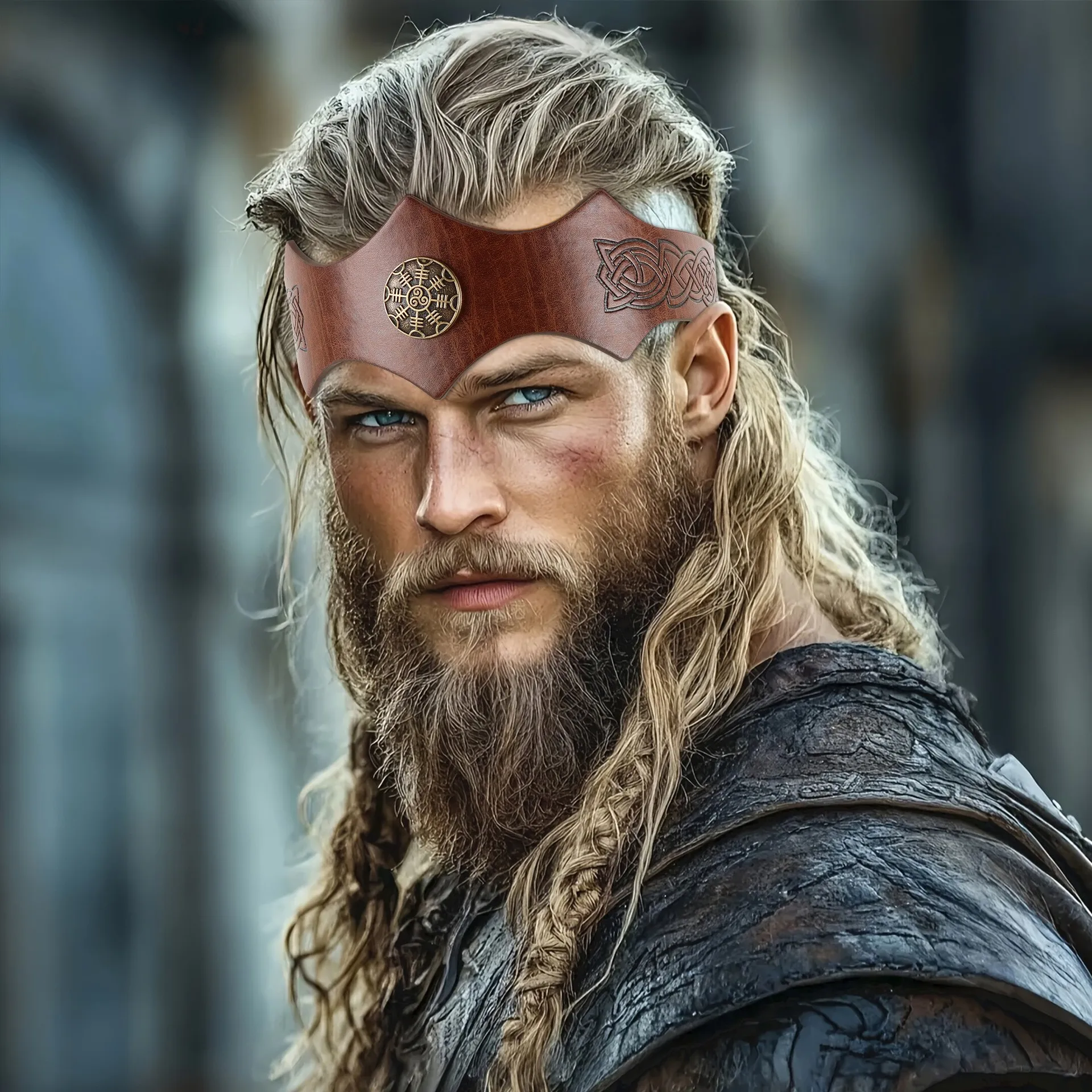 Medieval Warrior Headband-Adjustable, Elastic Renaissance Costume Accessory for Men & Women, for Cosplay, and Stage Performances