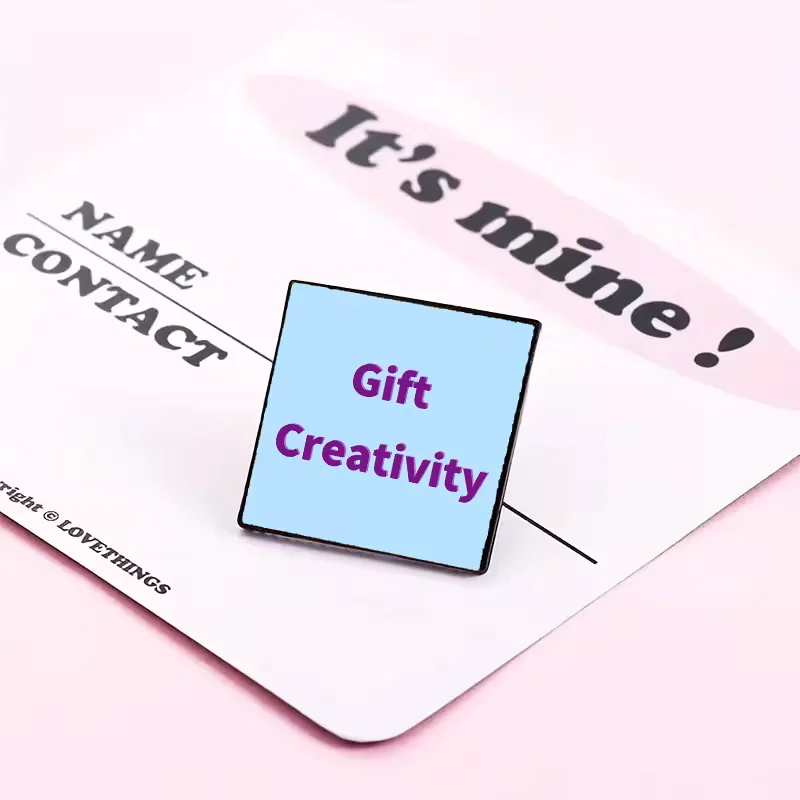 Personalised Custom 0.78 Inch Square Metal Brooch Can Be Personalised with Text, Photos or Images Hats and Clothing