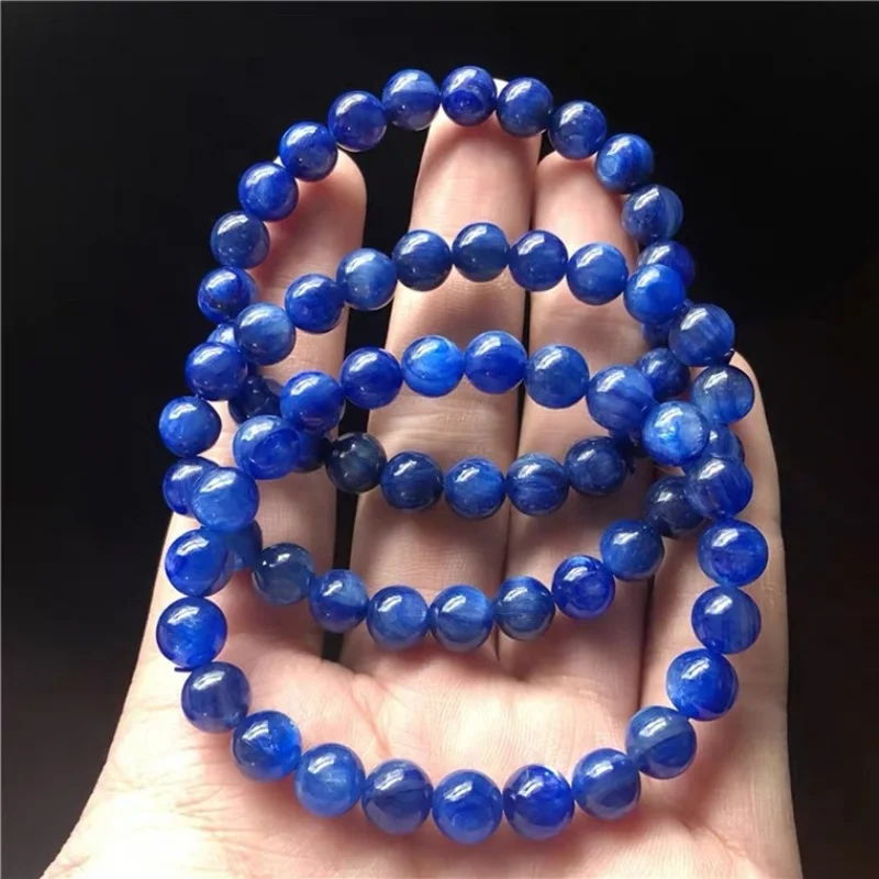 Rough Stone 6-16mm Eye Sapphire Old Mineral BlueSingle Loop Bracelet for Men and Wome