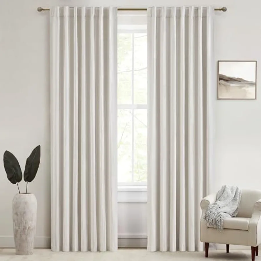 

78 Inch Long out Curtains, 2 Panels Set for 76-80 inch Window Drapes Back Tab Pleated Boho Room Darkening Curtains for Sliding