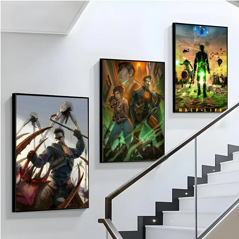 لعبة الرماية H-نصف الحياة ملصق دائم اللوحة قماش الجدار الشنق المنزل DIY بها بنفسك الديكور الفن جدارية الجمالية مقاوم للماء #3