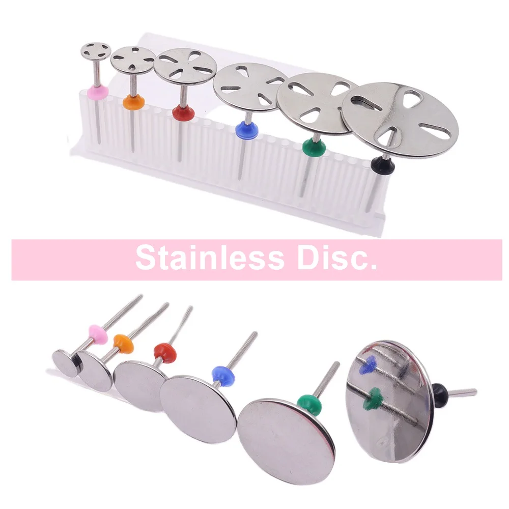 1 Uds nuevo disco de papel de lija de acero inoxidable 3/32 "disco redondo de Metal accesorios de brocas para uñas 10-35mm