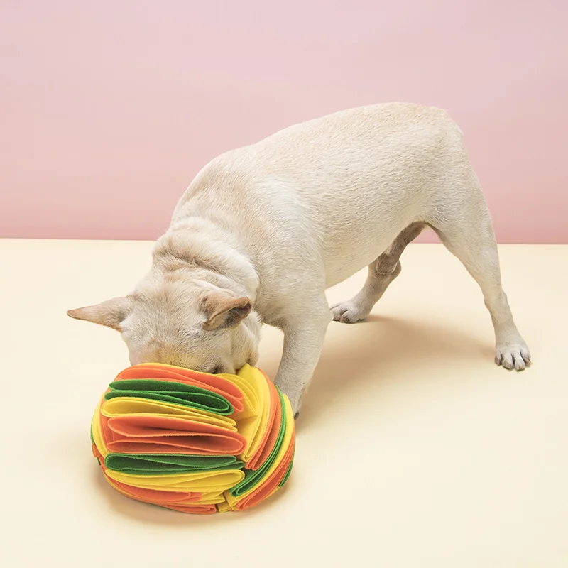 NONOR Dog Sniffing Ball Pet Puzzle Toy Colorful Foldable Nose Sniff Toy Increase IQ Training Food Slow Feeding