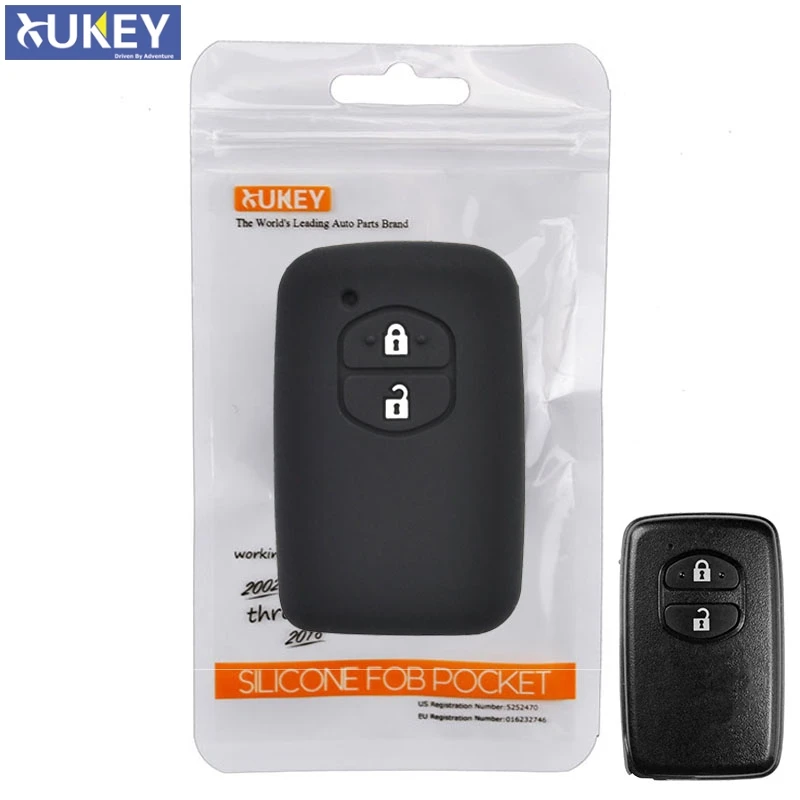 For Toyota RAV4 Land Cruiser Camry Highlander Prado Prius Yaris Corolla Vitz Silicone Remote Key Case Fob Shell Cover 2 Button