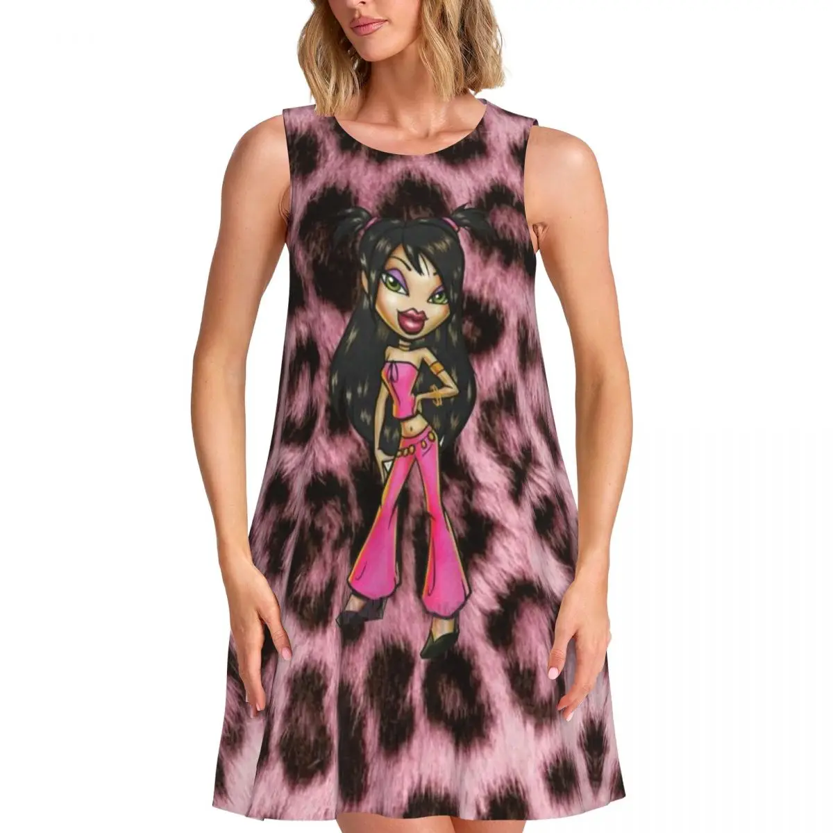 

Модные комиксы на заказ Женское платье без рукавов с мультяшной куклой Bratzes, сарафан, повседневное пляжное платье с карманами для путешествий