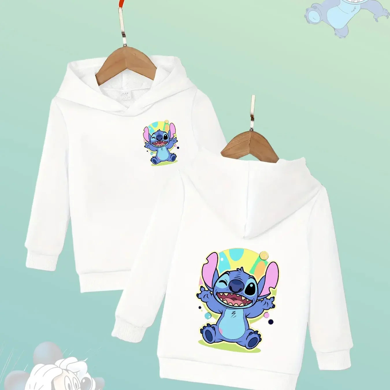 الإبداعية لطيف ديزني غرزة الأطفال مقنعين البلوز صبي فتاة الخريف الشتاء اليومية في الهواء الطلق عطلة عادية الدافئة لينة رياضية