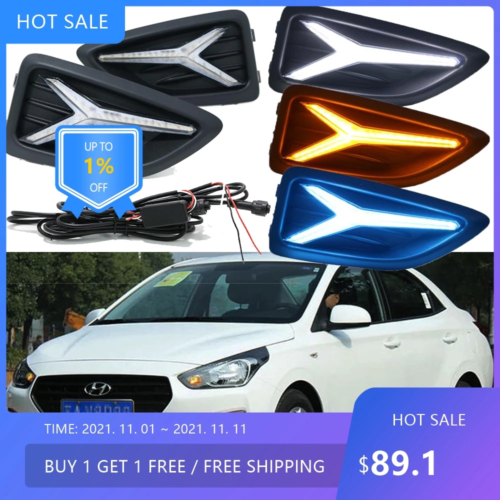 

Динамическая фара с автоматическим бампером для дневного света Verna solaris 2017 ~ 2020y, автоаксессуары, светодиодная фара, противотуманная фара Verna