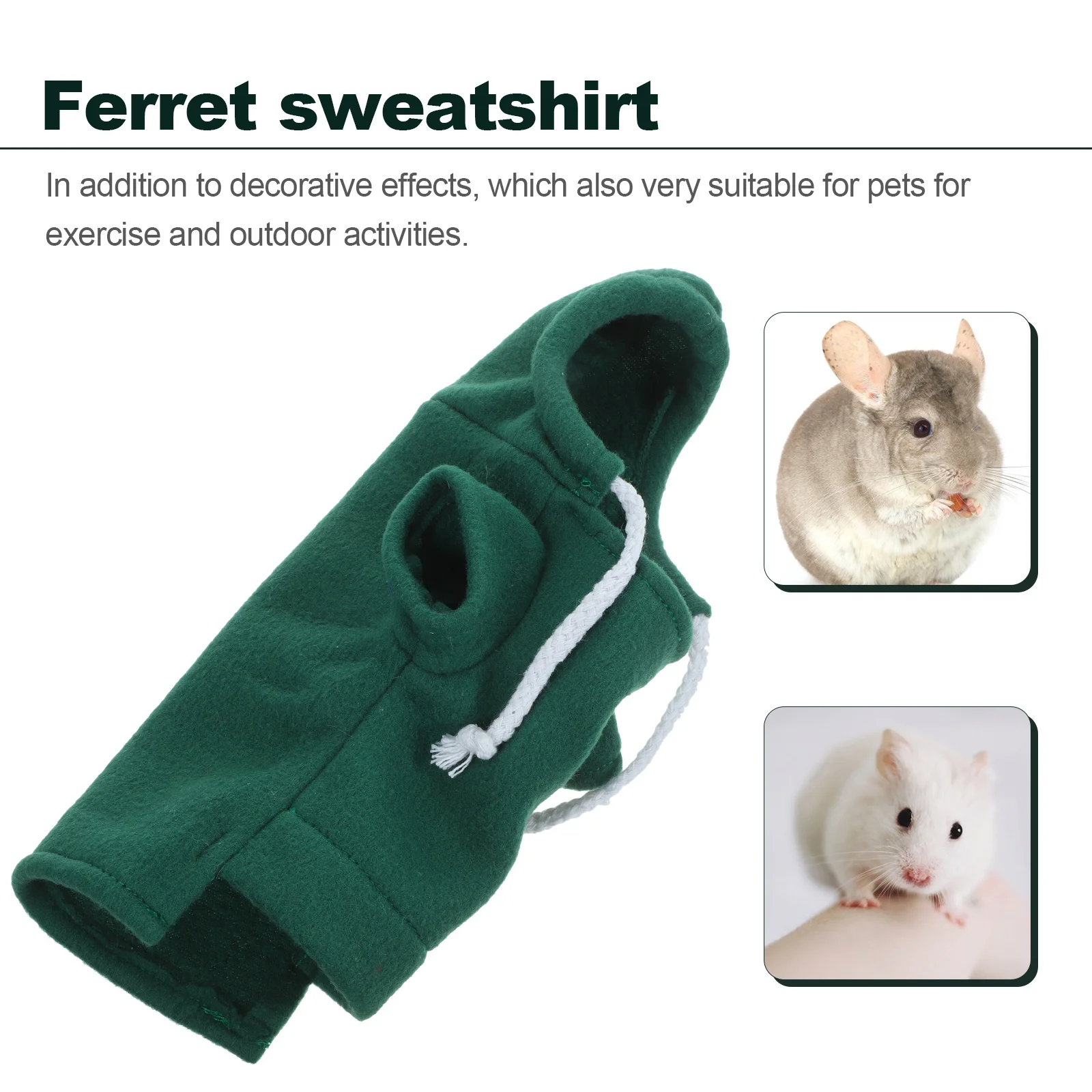 

Pet Sweatshirt Soft Fleece Clothes for Ferret Hamster Guinea Pig Chinchilla Outdoor Small Animal Costume Ferret Sweatshirt