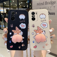 Phone Case For Xiaomi 11T Mi 6x 8 9 SE A2 A3 11i 11X Pro 11 Lite 5G CC9e Mix 2s 3 4 Cute Cartoon Peach Corgi Dog Buttocks Cover