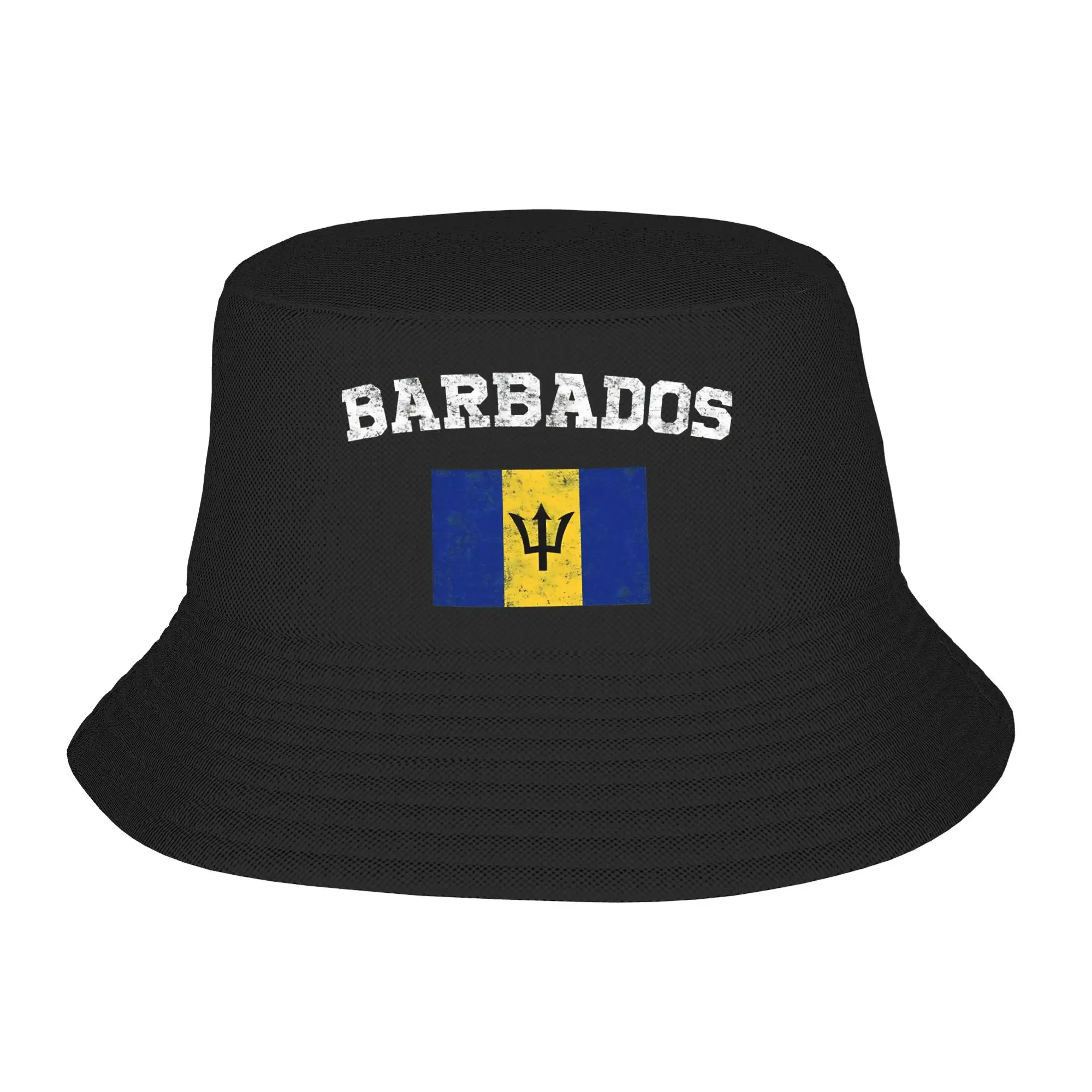 Unisex Cute Barbados Flag Barbadian Bucket Hat Merch  Bob Hat For Vocation Getaway Headwear Lightweight