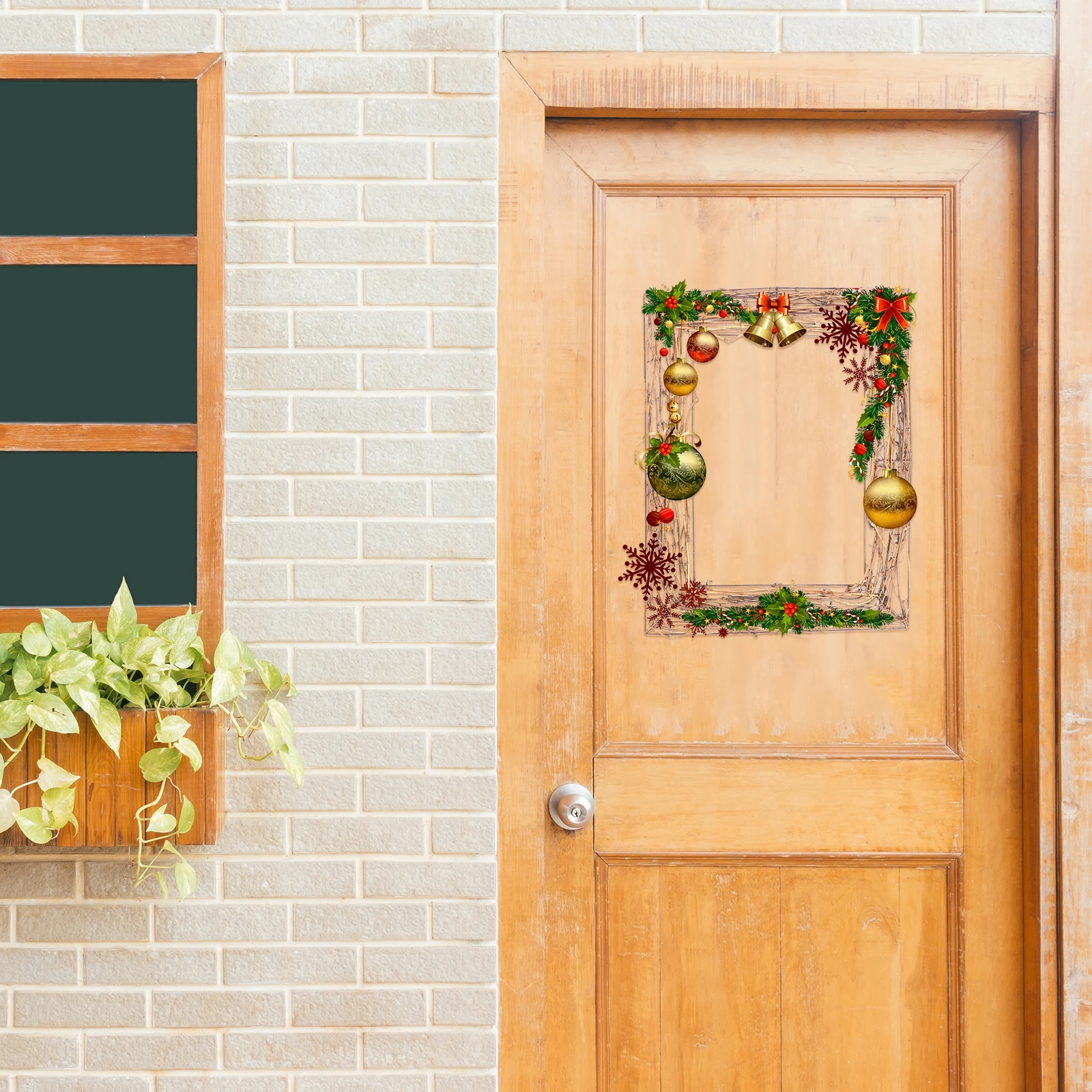 

Rattan Christmas Wreath Vine Garland Indoor nament Photography Props DIY Accessories Holiday Wall Door Window