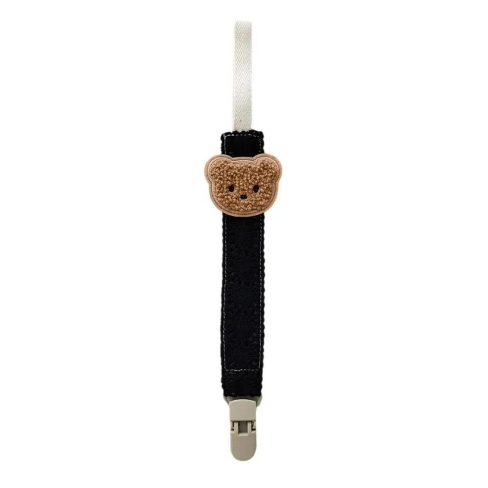 Cartoon Cute Bear Pacifier Chain Portable Hanging Fabric Rope Dummy Nipple Clip Soother Accessory Plastic
