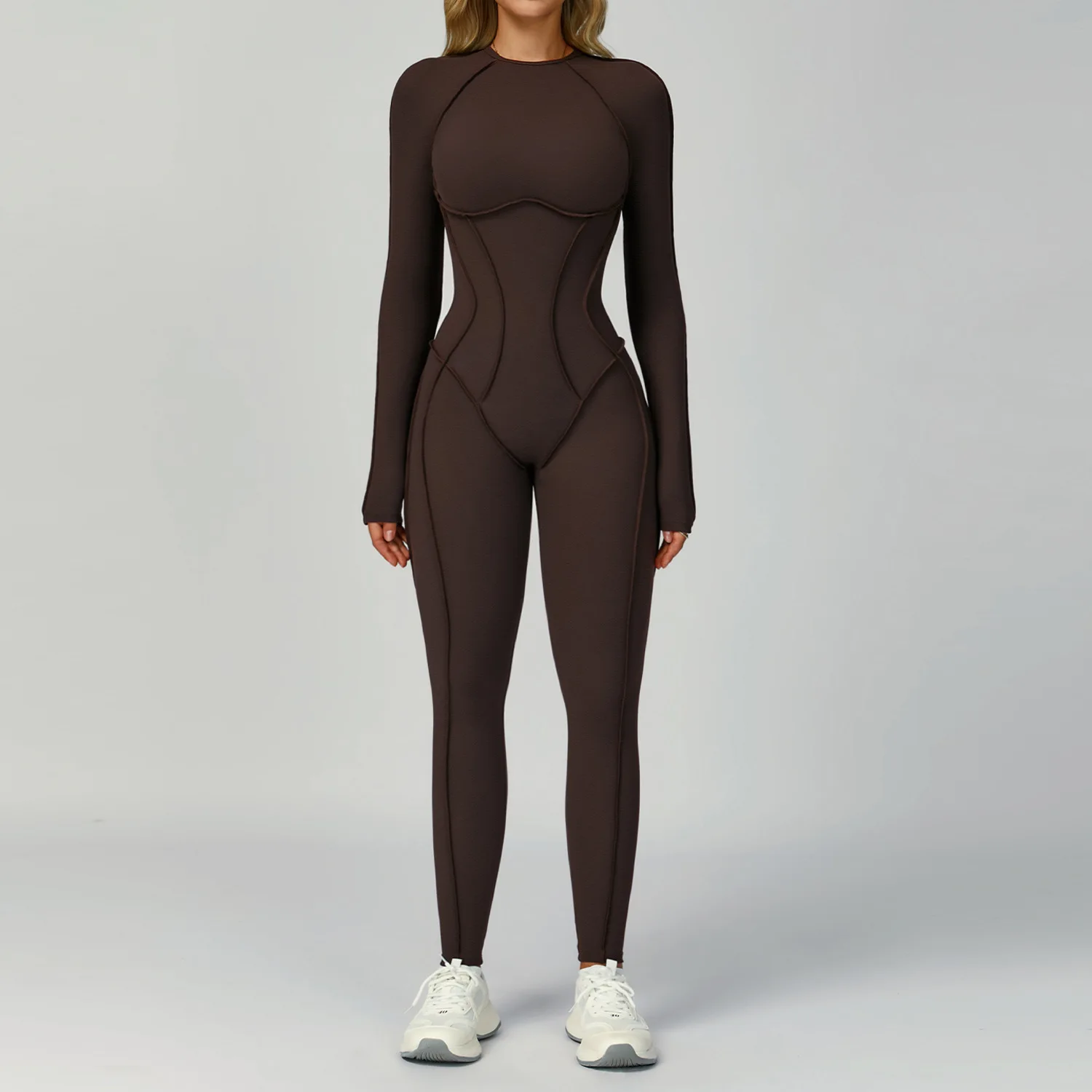 

Brushed and color-blocking yoga one-piece, hollowed-out beauty back yoga suit, three-dimensional tight sports and fitness suit