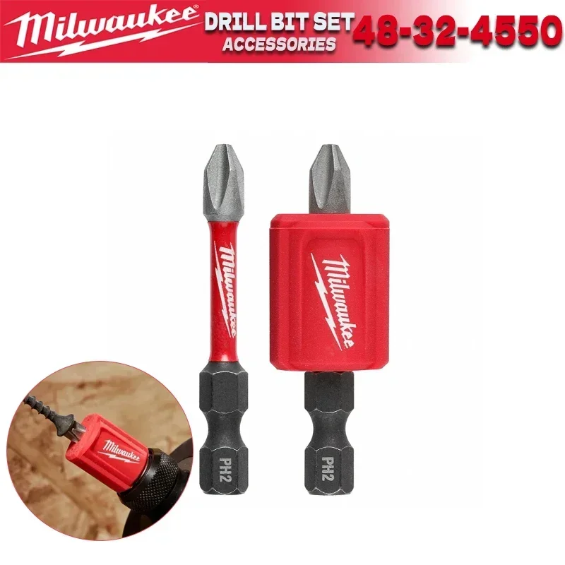 Milwaukee 48324550 Serviço de Perfuração de Impacto Shockwave ™ Conjunto de Bits Ph2 de Fixação Magnética 3pc Milwaukee Acessórios para Ferramentas Elétricas