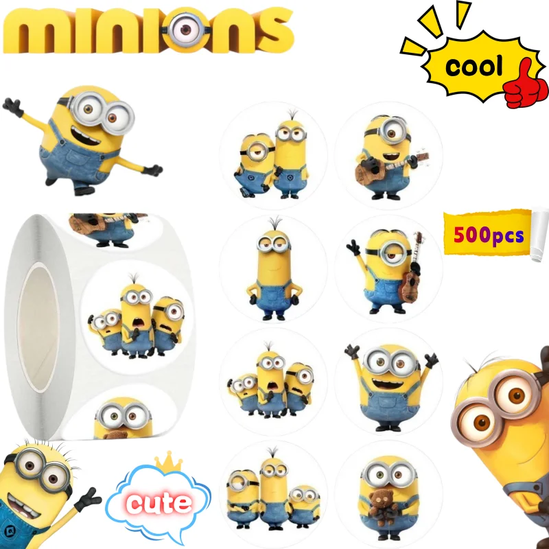 

Minions Despicable Me Bob Creative High-Quality Cartoon Cute Stickers for Students' Notebooks DIY Graffiti Decoration 500pcs
