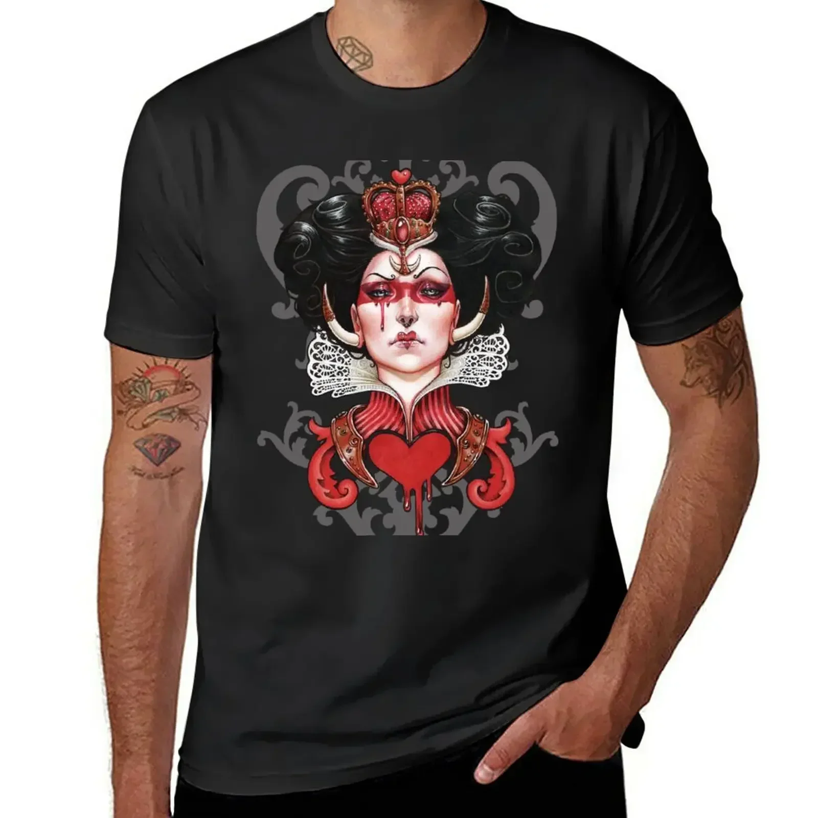 

Queen of Hearts T-Shirt shirts graphic tees anime tshirt Aesthetic clothing Men's t-shirt