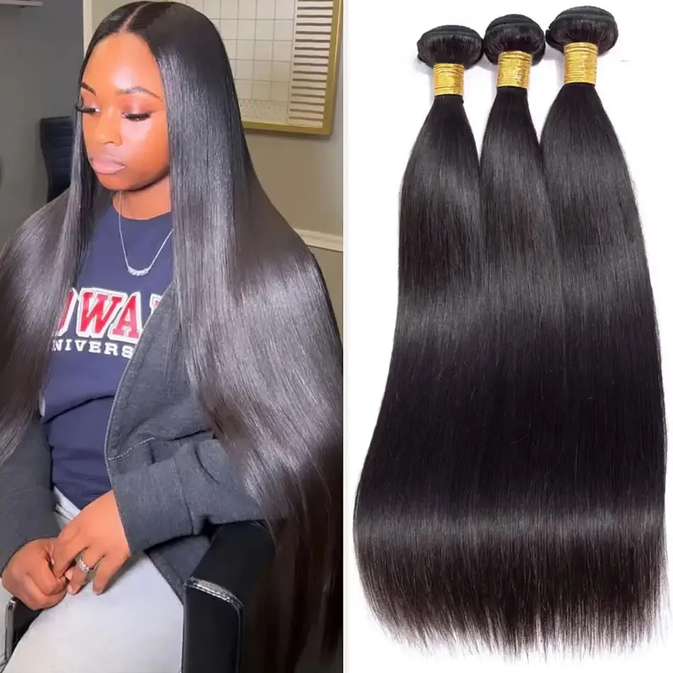 12-36inch Brazilian Straight Human Hair Bundles Natural Color Remy Hair Extensions Bundles Raw Hair 100% Human Hair